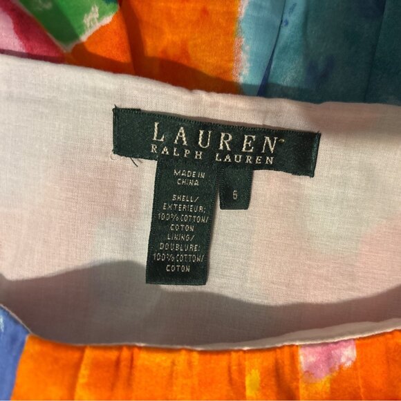 Lauren Ralph Lauren Womens Multi-Color Abstract Pleated Artsy Skirt Sz 6 Boho - Picture 3 of 7